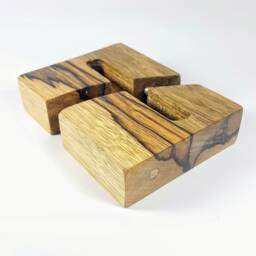 Limba Wood Business Card Holder With Steel Rods - thumbnail 4