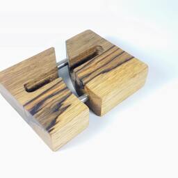 Limba Wood Business Card Holder With Steel Rods - thumbnail 3