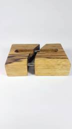 Limba Wood Business Card Holder With Steel Rods