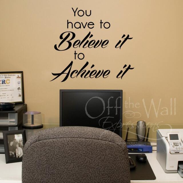 Believe It To Achieve It, Vinyl Wall Art, Fitness Decal, Sport Decals, Bedroom Teen Motivation Quotes - image 1