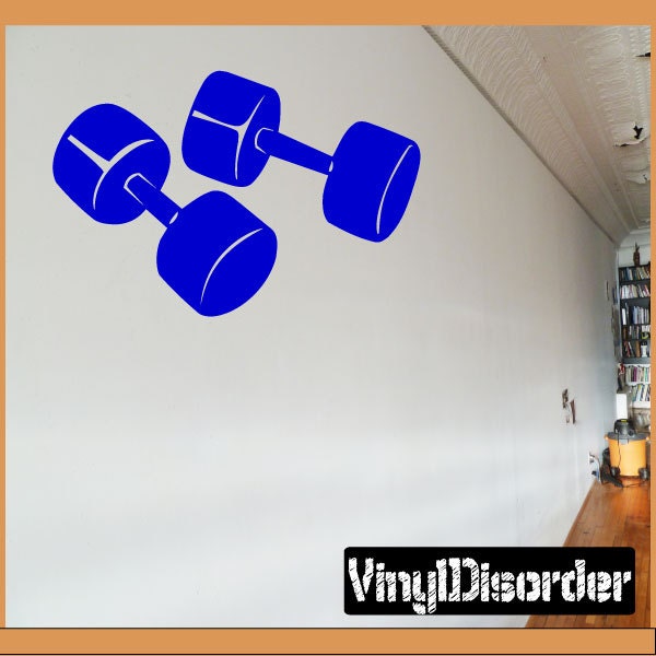 Dumbbells Fitness Vinyl Wall Decal Or Car Sticker - Fitnessmc005Et - image 1