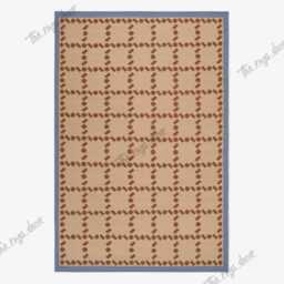 Hand Woven Flatweave Wool Rug Beige Living Room With Brown Dotted Lattice Pattern Soft Blue Border For Bedroom Dining Office - thumbnail 3