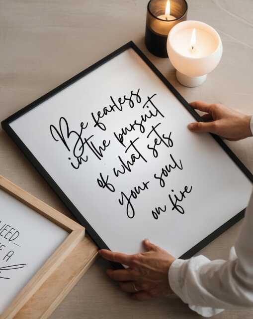 Be Fearless Quote, Home Decor, Wall Art, Motivational Print, Inspirational Follow Your Dreams, Office Gift, Framed Print - image 1