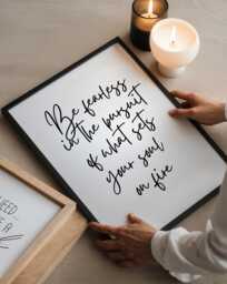 Be Fearless Quote, Home Decor, Wall Art, Motivational Print, Inspirational Follow Your Dreams, Office Gift, Framed Print - thumbnail 1