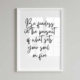 Be Fearless Quote, Home Decor, Wall Art, Motivational Print, Inspirational Follow Your Dreams, Office Gift, Framed Print - thumbnail 3