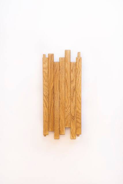 Handmade Oak Slat Wall Sconce Modern Japandi Lighting. Plug-In Option. Usa Duties Paid - image 1