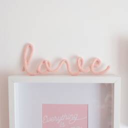 Love Wall Sign/Nursery Art Kids Bedroom Decor Scandinavian Knitted Wire Words - thumbnail 1