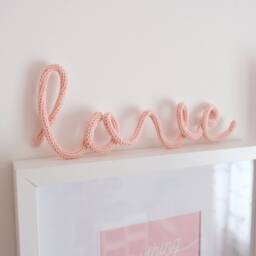 Love Wall Sign/Nursery Art Kids Bedroom Decor Scandinavian Knitted Wire Words - thumbnail 2