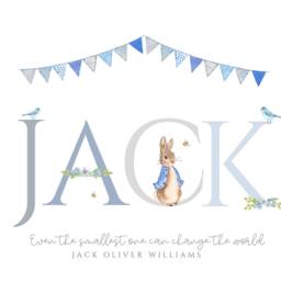 New Baby, Peter Rabbit, Personalised Nursery Print, Beatrix Potter Birth Details, Rabbit Baby Gift, Announcement, Gift - thumbnail 2