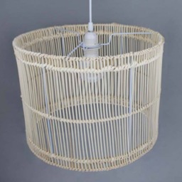 Cylindrical Rattan Pendant Lamps-Rustic Lighting-Countryside Light-Rural Pendants-Rattan Lamp Fixtures-Decor Ceiling Lamps-Lampshade - thumbnail 2