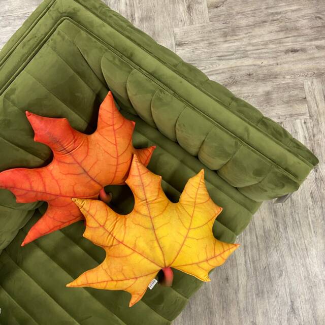 Maple Leaf Pillow Fall Decor, Thanksgiving Cushion - image 1