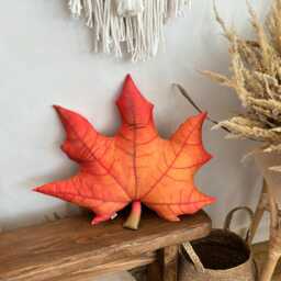Maple Leaf Pillow Fall Decor, Thanksgiving Cushion - thumbnail 4