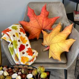 Maple Leaf Pillow Fall Decor, Thanksgiving Cushion - thumbnail 2