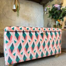 Ottoman in Linwood Neo Melon Velvet - thumbnail 2