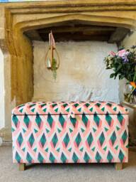 Ottoman in Linwood Neo Melon Velvet