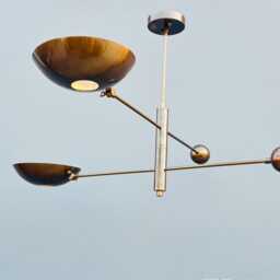 2 Pendant Light - Antique Brass Sputnik Chandelier Mid Century Modern Ceiling Custom Kitchen Fixture - thumbnail 3