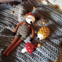 Crochet Fox Plush Toy Handmade Cotton Stuffed Animal - thumbnail 3