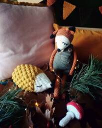 Crochet Fox Plush Toy Handmade Cotton Stuffed Animal