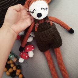 Crochet Fox Plush Toy Handmade Cotton Stuffed Animal - thumbnail 2