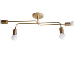 Modern Flush Mount - Brass Ceiling Light Contemporary Lighting Bedroom Bathroom & Black - thumbnail 2