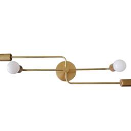 Modern Flush Mount - Brass Ceiling Light Contemporary Lighting Bedroom Bathroom & Black - thumbnail 3