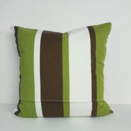 striped Pillow Cover Olive Green, Brown, White - 20x20 - thumbnail 3