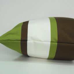 striped Pillow Cover Olive Green, Brown, White - 20x20 - thumbnail 2