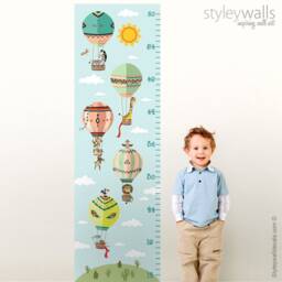 Tribal Animals Growth Chart Wall Decal, Kids Room Sticker, Height Decal, Jungle Nursery Decor - thumbnail 2