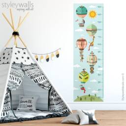 Tribal Animals Growth Chart Wall Decal, Kids Room Sticker, Height Decal, Jungle Nursery Decor - thumbnail 3