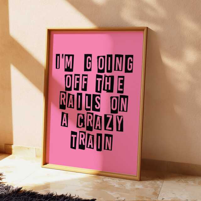 Crazy Train Lyric Poster Retro Rock Music Wall Art - image 1