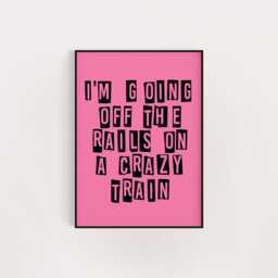 Crazy Train Lyric Poster Retro Rock Music Wall Art - thumbnail 2