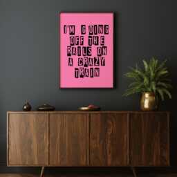 Crazy Train Lyric Poster Retro Rock Music Wall Art - thumbnail 3