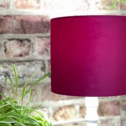 Pink Velvet Lampshade Uk, Cerise Lampshade, Hot Lamp, Side Table Small Lamp Shade - thumbnail 3