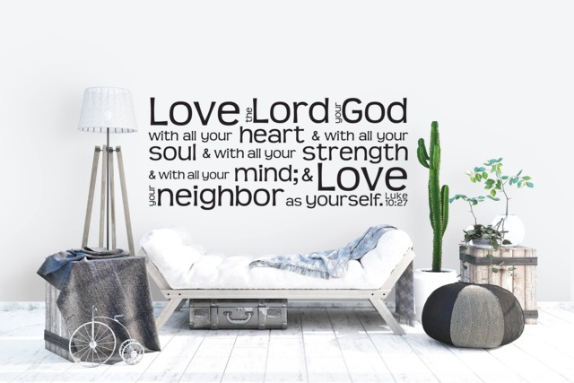 "Vinyl Wall Decal - Luke 1027 ""Love The Lord Your God With All Heart..." - image 1