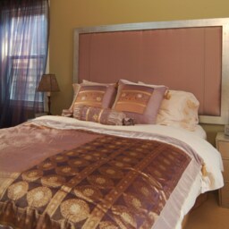 "Designers Guild Purple Pillow Cover Flocked Faux Silk With Brush Fringe - 20""x 20" - thumbnail 2
