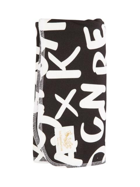 Organic Alphabet White Swaddle Blanket, Receiving Large, Free Domestic Shipping, Handmade in Usa, Baby Shower Gift - image 1