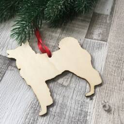 Personalized Husky Christmas Ornament, Laser Cut Wooden Xmas Decor - thumbnail 2