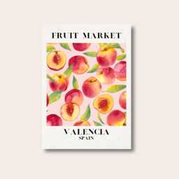 Valencia Peach Print, Fruit Market Kitchen Wall Home Decor, Gift Ideas, Prints, Posters, Art - thumbnail 1