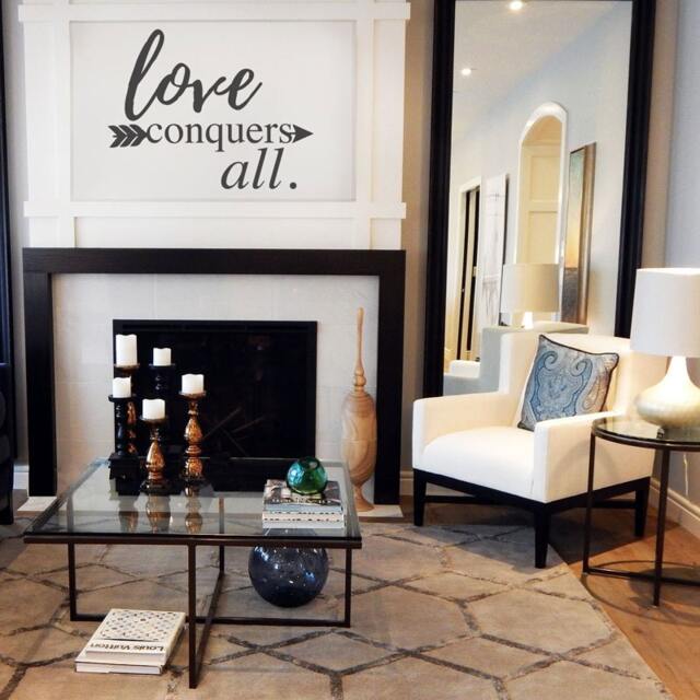 Love Conquers All Vinyl Wall Decal - Arrow Quote, Home Decor - image 1