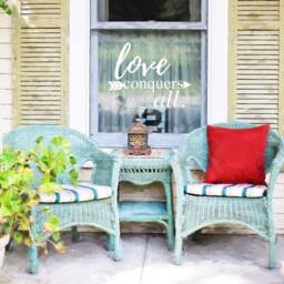 Love Conquers All Vinyl Wall Decal - Arrow Quote, Home Decor - thumbnail 3