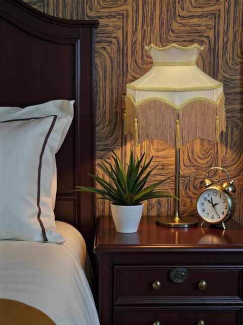 Handmade Oyster Cream Fabric Lampshade Downton Abbey Style, Gold Braid & Tassel Trim - image 1