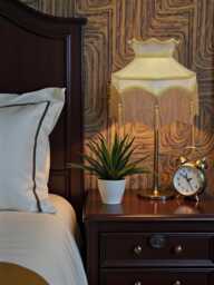 Handmade Oyster Cream Fabric Downton Abbey Style Lampshades Gold Braid & Tassel Trim, Handcrafted in Great Britain
