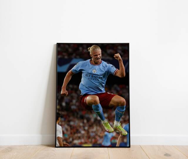 Erling Haaland Manchester City Football Club Poster