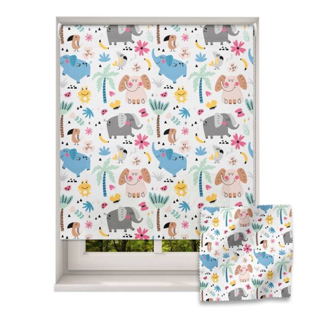 Fun Elephant Roller Blind, Children's Made To Measure, Pattern Nursery - image 1