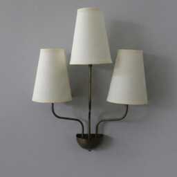 Mid Century Inspired Handcrafted Artisanal Brass Triple Arm Lamp Minimal Luxury Wall Fixture Handmade Mounted Light Home Lighting Decor - thumbnail 3
