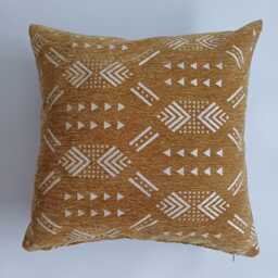 Moroccan Velvet Cushion Cover, Handmade Brocade Mustard Yellow Pillow Case, Decorative 20''x20''/50x50 cm - thumbnail 4
