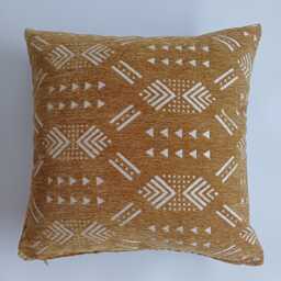 Moroccan Velvet Cushion Cover, Handmade Brocade Mustard Yellow Pillow Case, Decorative 20''x20''/50x50 cm