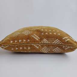 Moroccan Velvet Cushion Cover, Handmade Brocade Mustard Yellow Pillow Case, Decorative 20''x20''/50x50 cm - thumbnail 3