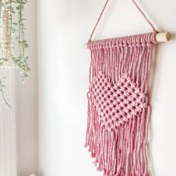 Made To Order Heart Macrame Wall Hanging, Valentine's Day Decor, Art, Girls Room, Handmade Giftables, Gift For Her, Mom, Sister, Friend - thumbnail 3