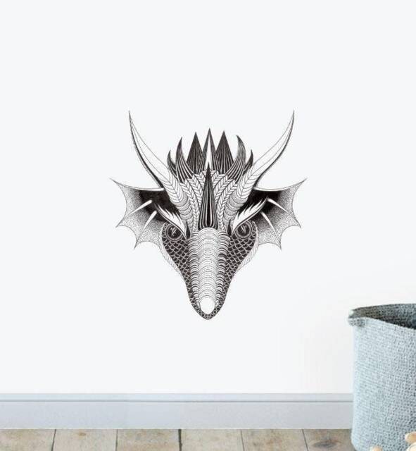 Dignified Dragon Wall Sticker Decal - Illustration Stickers, Animals Decals, Home Decor, Art, Illustrations